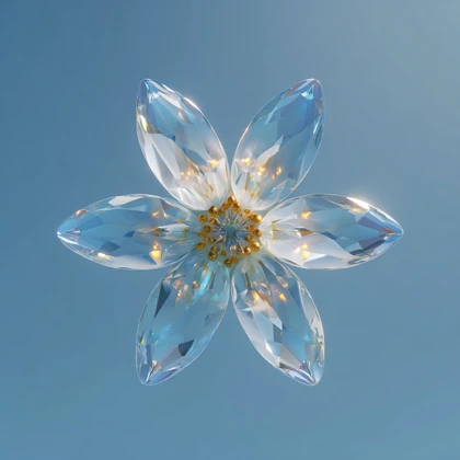 Blue crystal flower detail